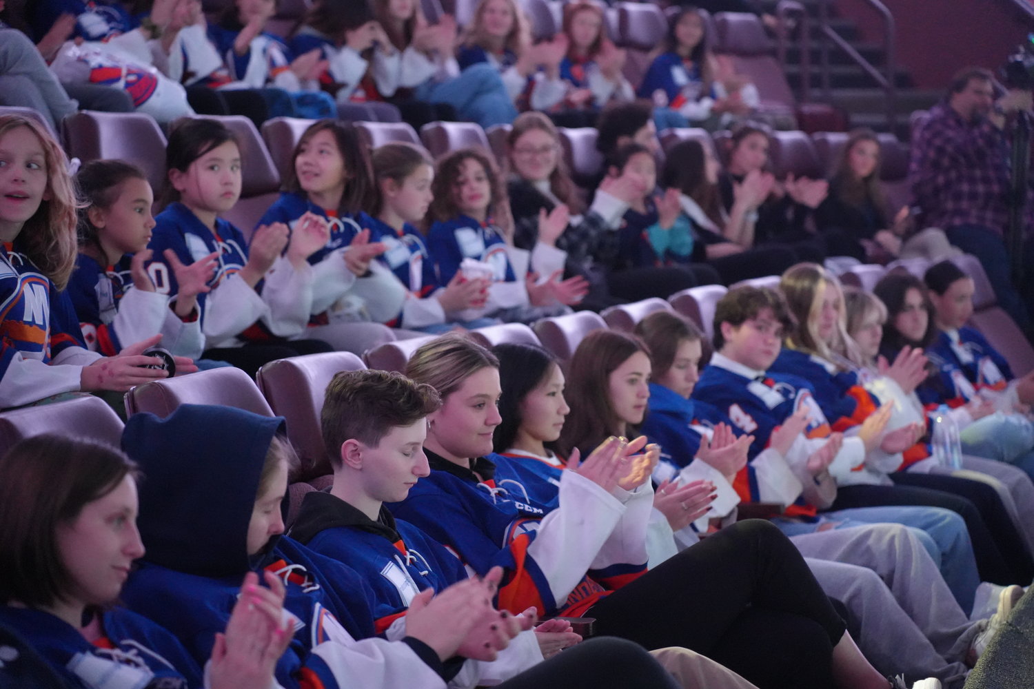 Members of the New York Islanders Girls Elite Hockey program joined their parents and coaches celebrating the 50th anniversary of Title IX last week with a panel of women who spoke about how the groundbreaking law shaped their professional careers.